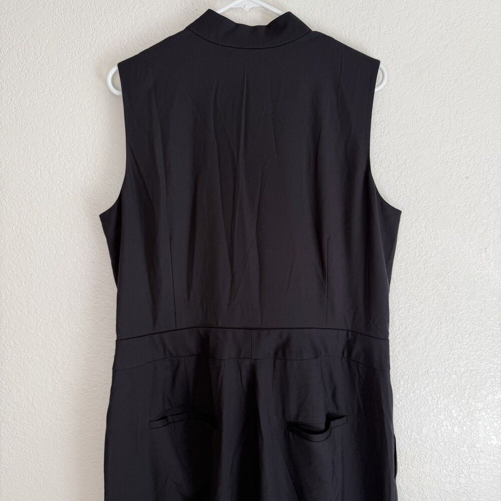 Wildfang The Empower High Waist V-Neck Jumpsuit Black 16 Wide Leg Tailored NWT - Picture 4 of 13